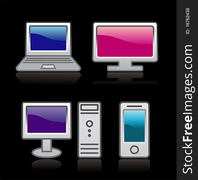 Group of simple electronic objects. Group of simple electronic objects