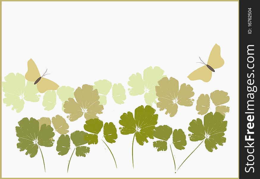 Butterflies on a background of green leaves. Butterflies on a background of green leaves