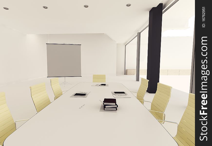 Modern comfortable interior office, 3d image. Modern comfortable interior office, 3d image.