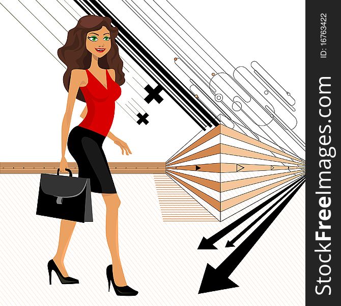 Business woman background illustration vector
