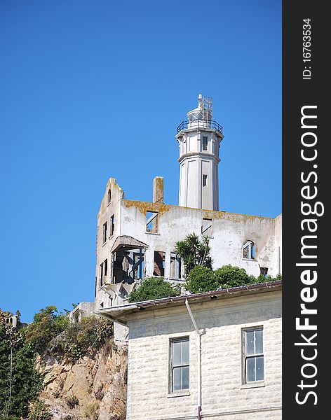 The old part on the top of the Alcatraz island