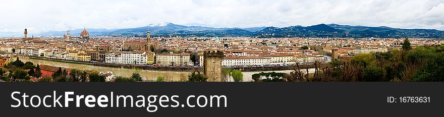 Florence - Firenze - Wide landscape from San Miniato. Florence - Firenze - Wide landscape from San Miniato