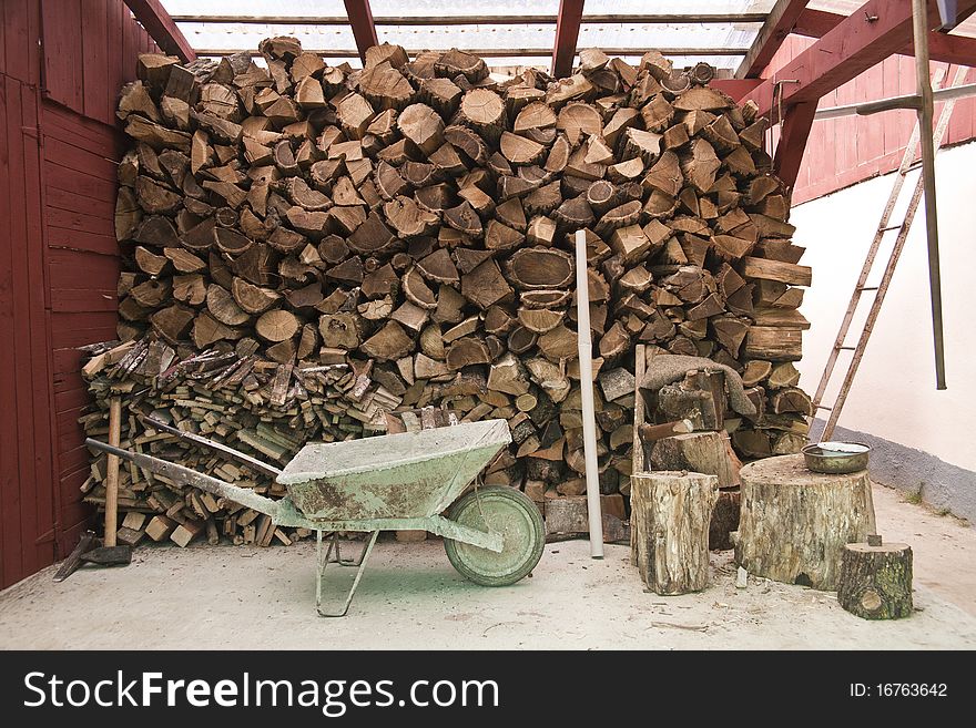 Pile Of Logs For Firewood