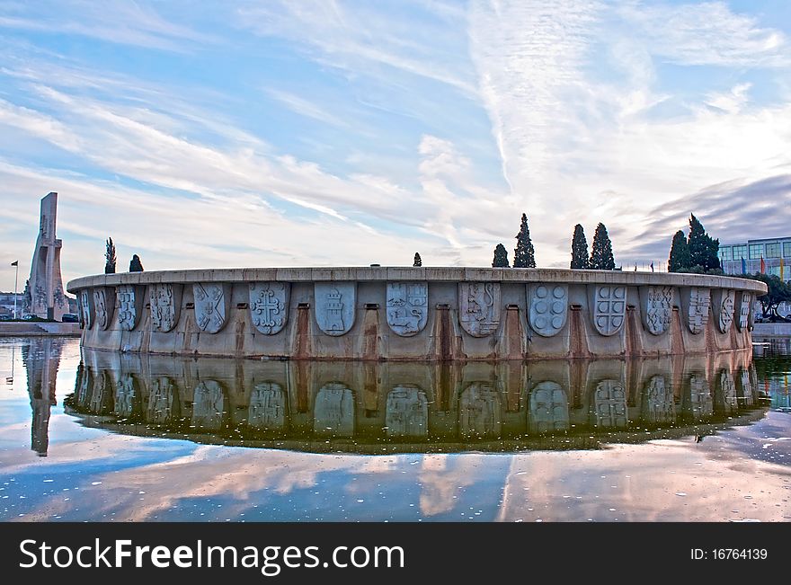 Monumental Fountain at Belem in Lisbon