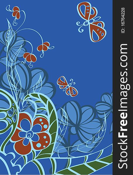 Flower background. Illustration for design. No gradients.