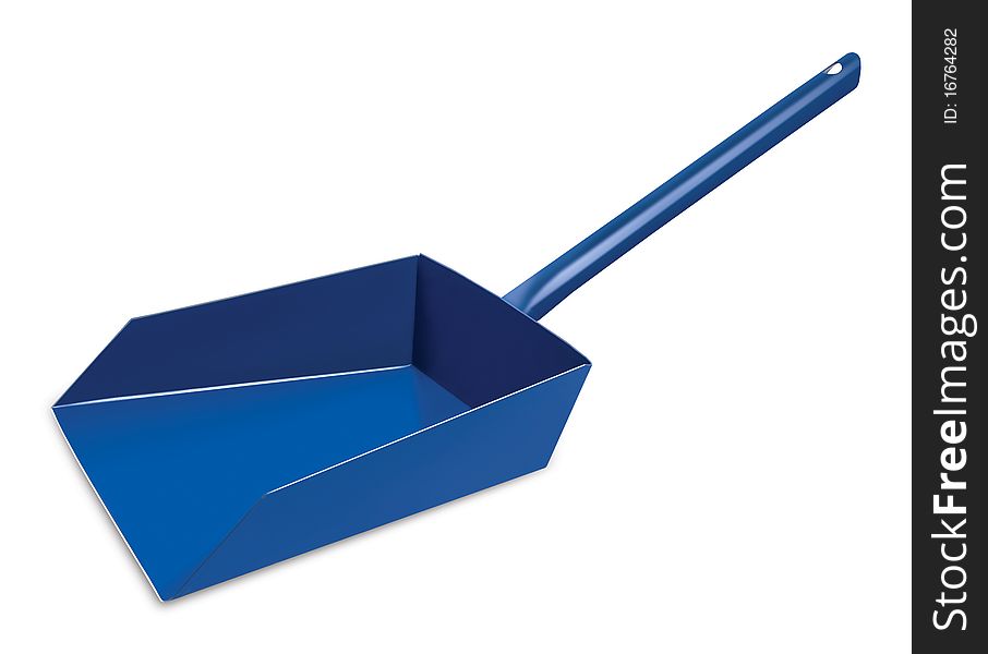 Blue dustpan isolated on white