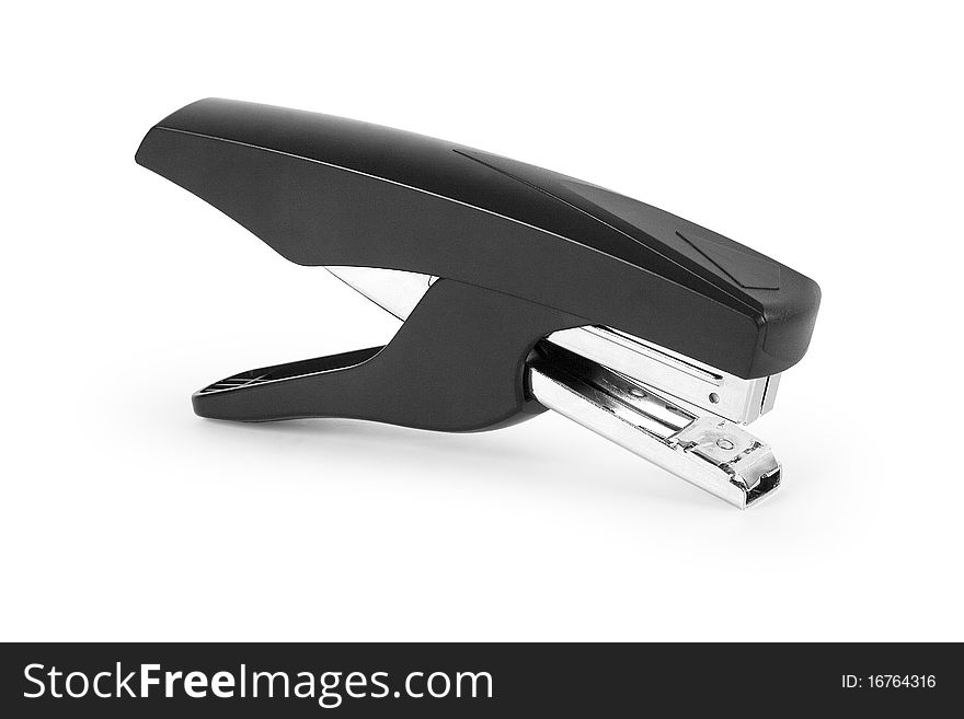 Black hand stapler isolated on white. Black hand stapler isolated on white