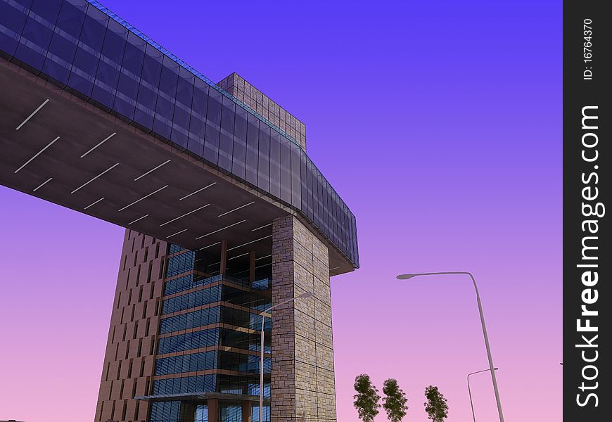 Modern building on a background sky