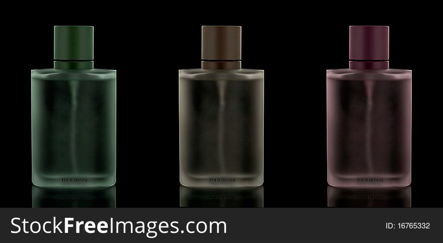 Perfume for men isolated on black