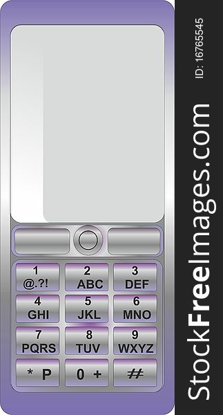 Illustration of the layout of the gray cell phone with backlight. Illustration of the layout of the gray cell phone with backlight