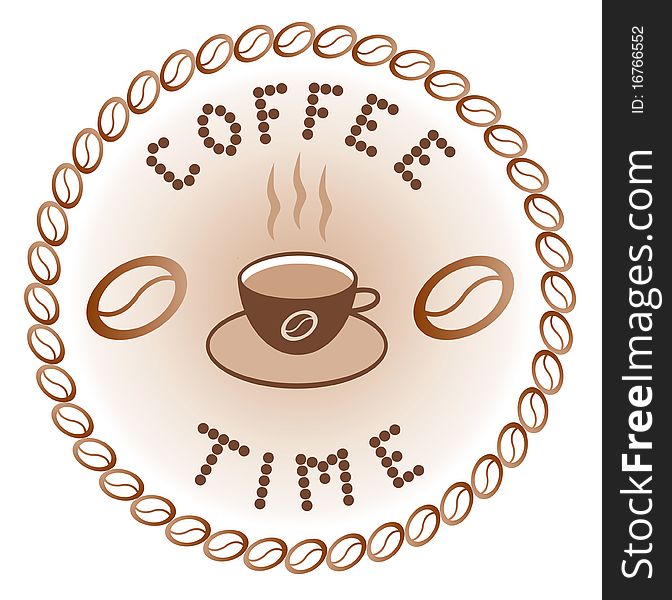 vector illustration of sign for coffee time. vector illustration of sign for coffee time