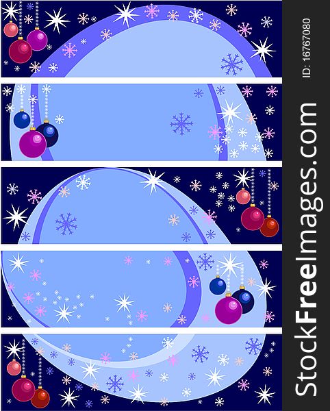 Christmas banner with Christmas balls of different colors