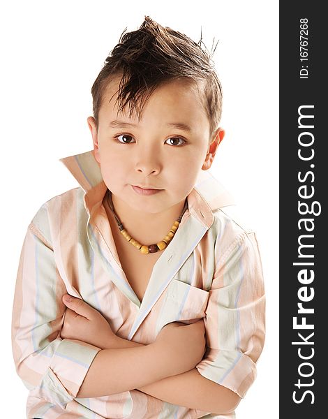 Portrait of cute asian boy isolated on white background. Portrait of cute asian boy isolated on white background