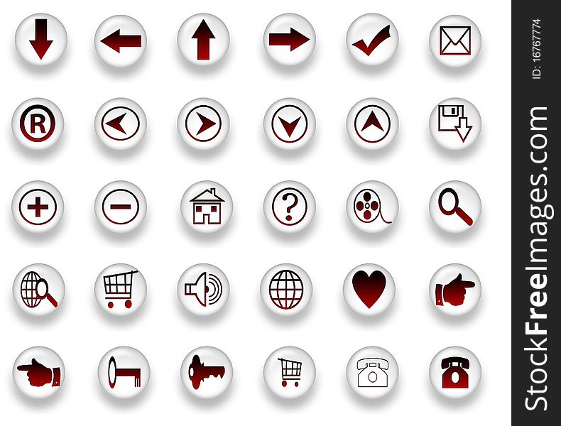 Web Icons Isolated On White