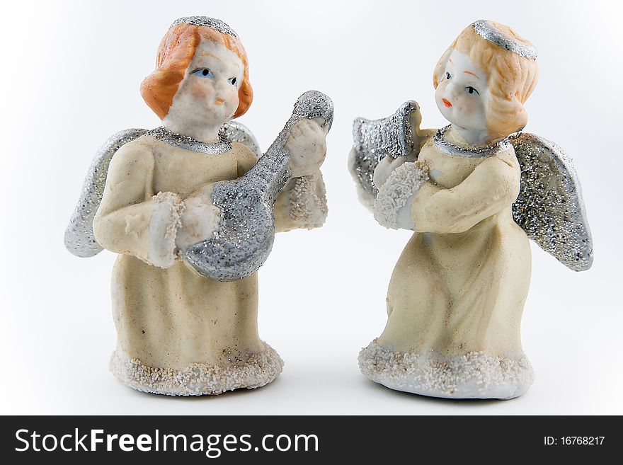 Christmas angels isolated on a white background