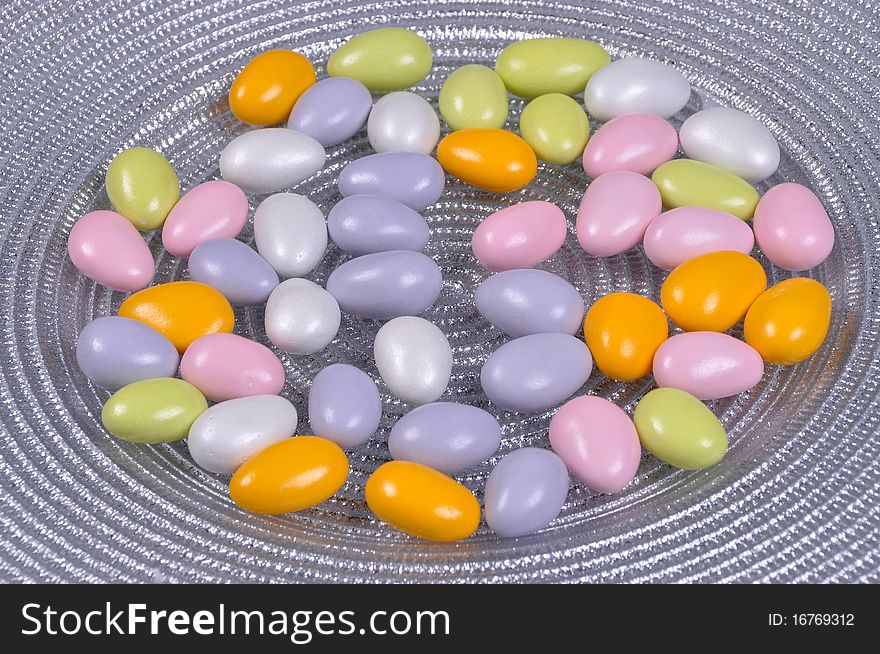 Colorful candy coated chocolate peanuts