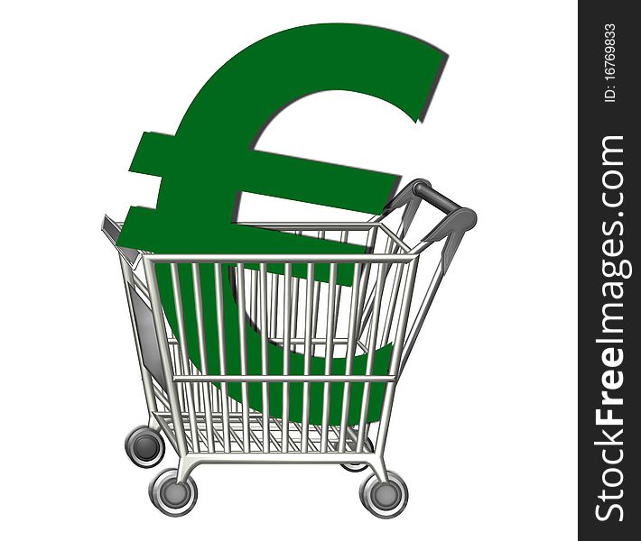 Illustration of a Shopping Cart Euro