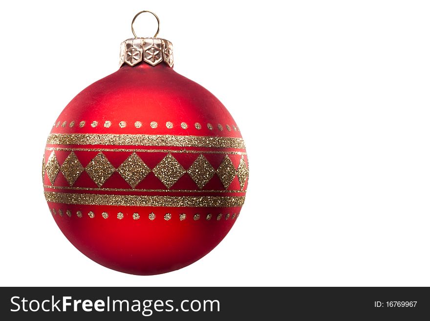 Christmas baubles with ribbon isolated on white. Christmas baubles with ribbon isolated on white