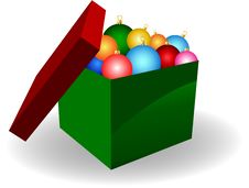 Christmas Balls In A Box Royalty Free Stock Images