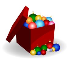 Christmas Balls In A Box Stock Images
