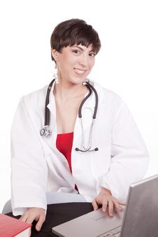 Doctor With Laptop Royalty Free Stock Photos Doctor With Laptop Royalty Free Stock Photos