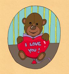 Valentine Teddy Bear Stock Photo