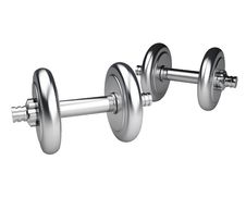 Two Silver Dumbbells Stock Photography Two Silver Dumbbells Stock Photography
