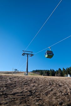 Cableway With No Snow On Mountain Royalty Free Stock Photos Cableway With No Snow On Mountain Royalty Free Stock Photos
