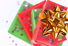 Gifts And Star Shaped Confetti Stock Photo Gifts And Star Shaped Confetti Stock Photo