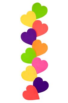 Colourful Paper Hearts Stock Photos Colourful Paper Hearts Stock Photos