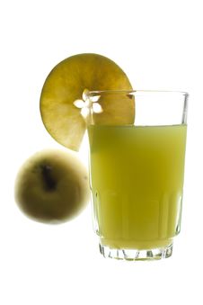 Glass Of Freshly Squeeze Green Apple Juice Royalty Free Stock Photo
