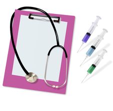 Stethoscope And Blank Clipboard. Royalty Free Stock Photography Stethoscope And Blank Clipboard. Royalty Free Stock Photography