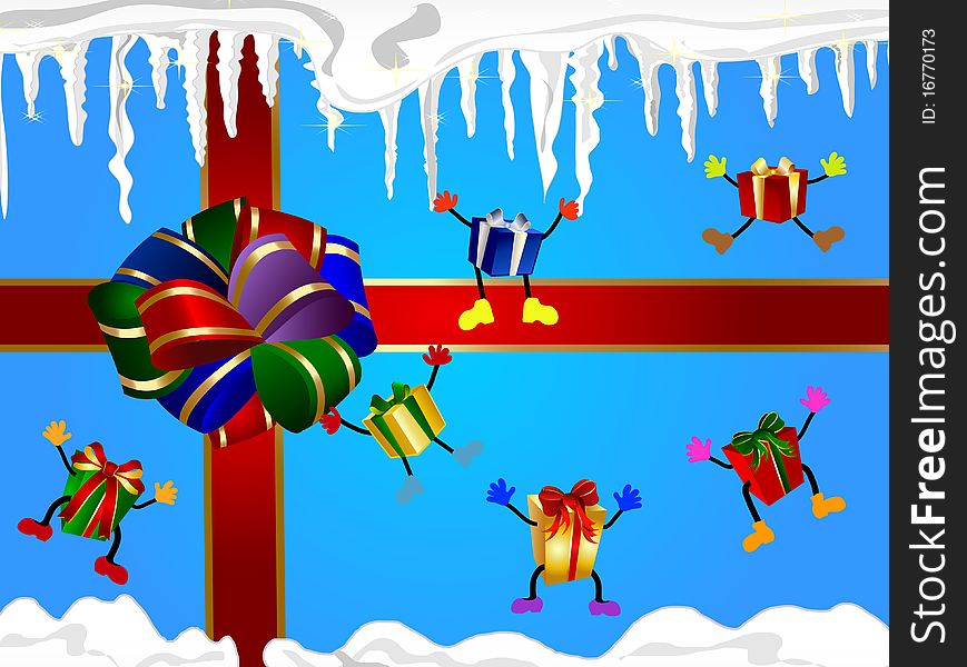 Illustration of a christmas present background