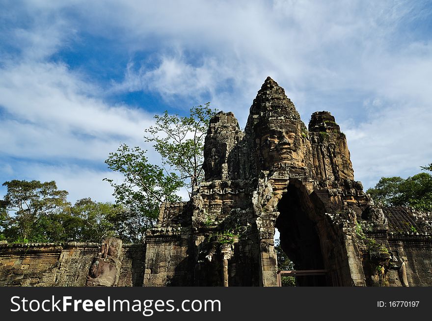 Entrance to Angkor thom at Siem Reap, Cambodia