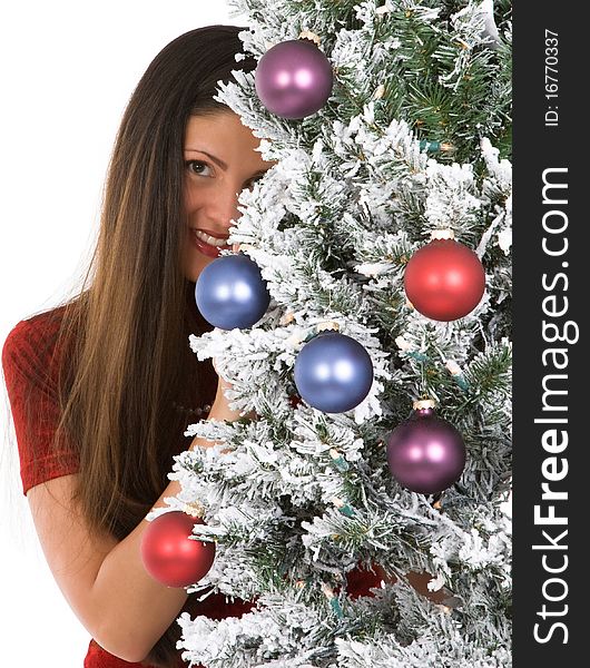 Woman With Holiday Tree