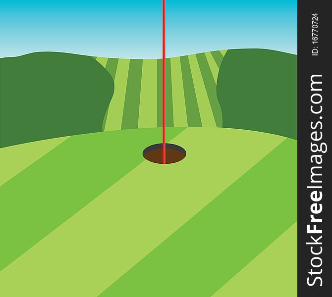 Illustration of a golf course. Illustration of a golf course.