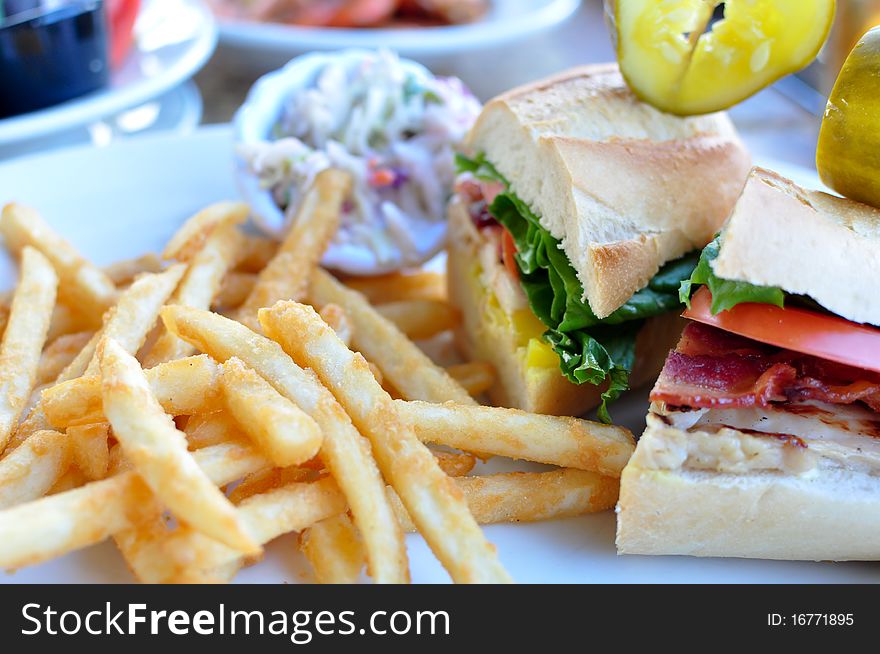 Club Sandwich served with Fries