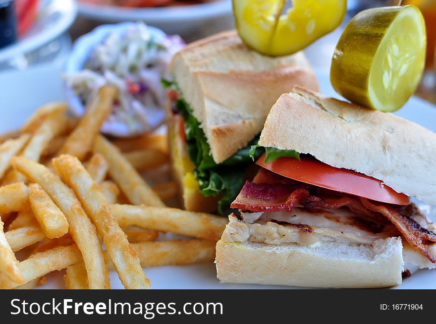 Club Sandwich served with Fries