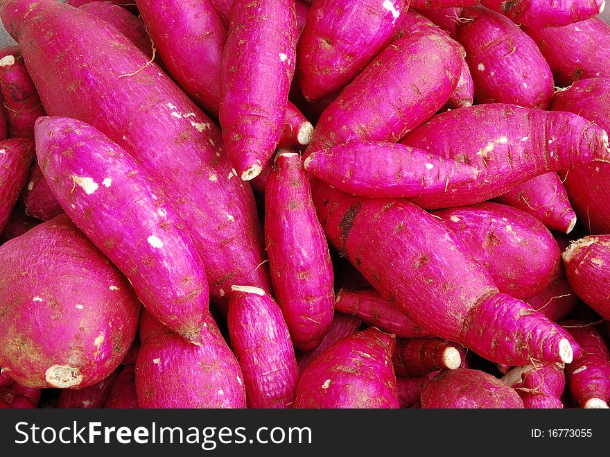 There are pink yams is beautiful. There are pink yams is beautiful.
