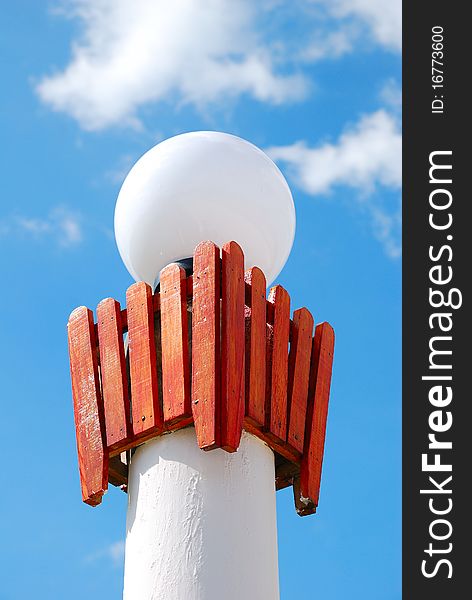 A street lamp in garden in holiday. A street lamp in garden in holiday.