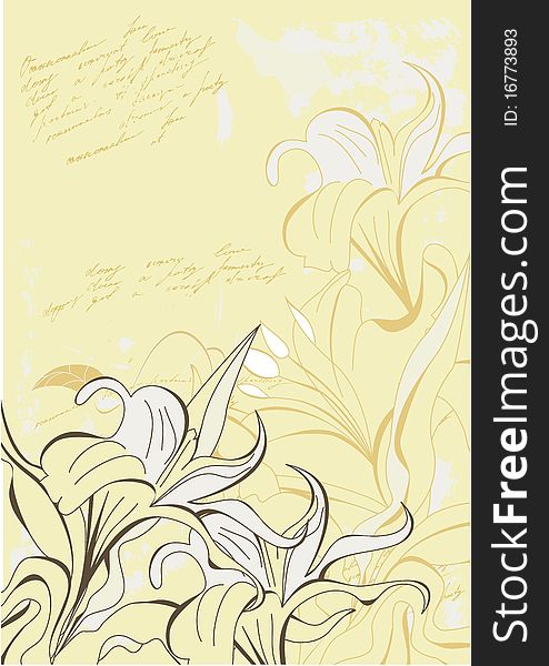 Vintage floral background. Universal template for greeting card, web page, background