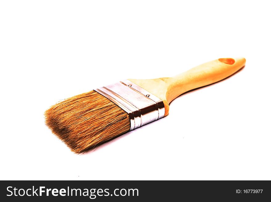 Photo of the paint brush on white background