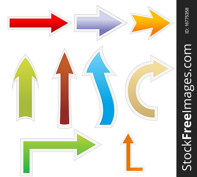 Illustration of different colorful arrows