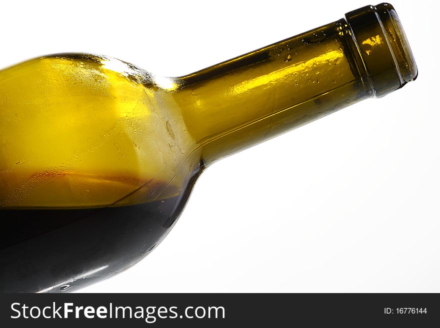 A wine bottle isolated closeup