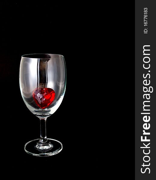 Hearts in a wine glass. Concept of love. Hearts in a wine glass. Concept of love.