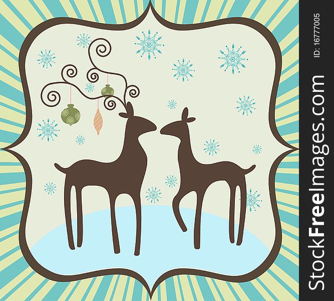 Retro stylized christmas greeting card background. Retro stylized christmas greeting card background