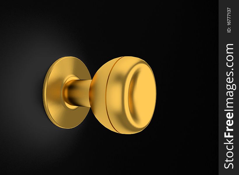 Beautiful door handle on black surface