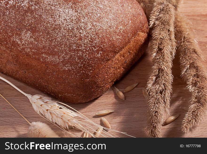 Bread with seeds and flour