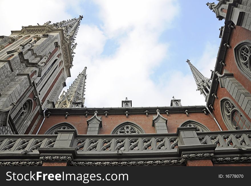 Ancient cathedral in central Kiev Ukraine. Ancient cathedral in central Kiev Ukraine