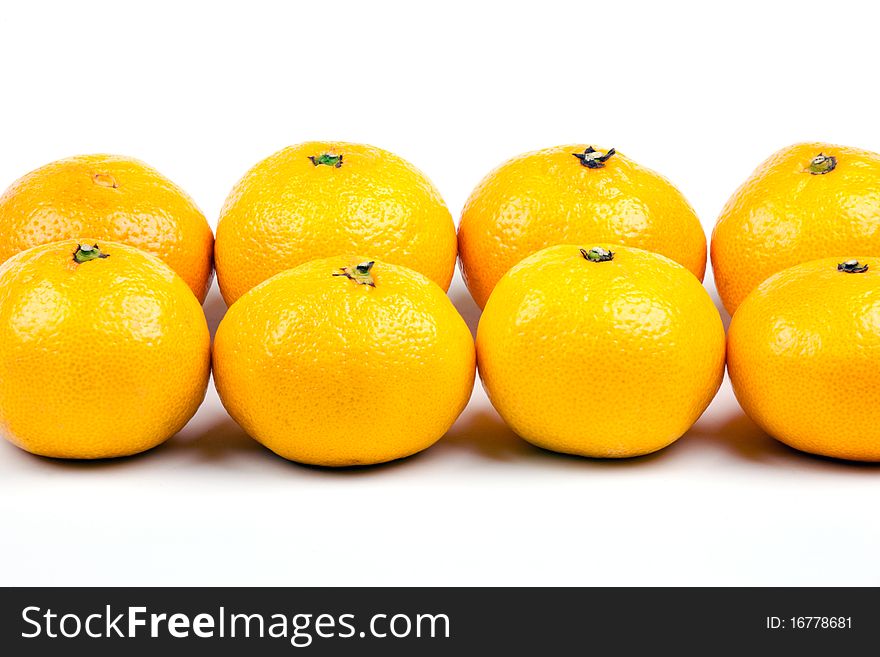 Tangerines isolated on white background